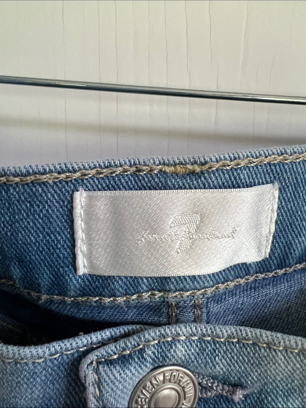 7 For All Mankind Light Blue Wide Leg Jeans - Picture 2 of 4
